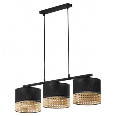 TK Lighting lampa wisząca Paglia 3xE27 czarno/naturalna 6456 (6456)